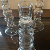 Trio de bougeoirs design en verre soufflé