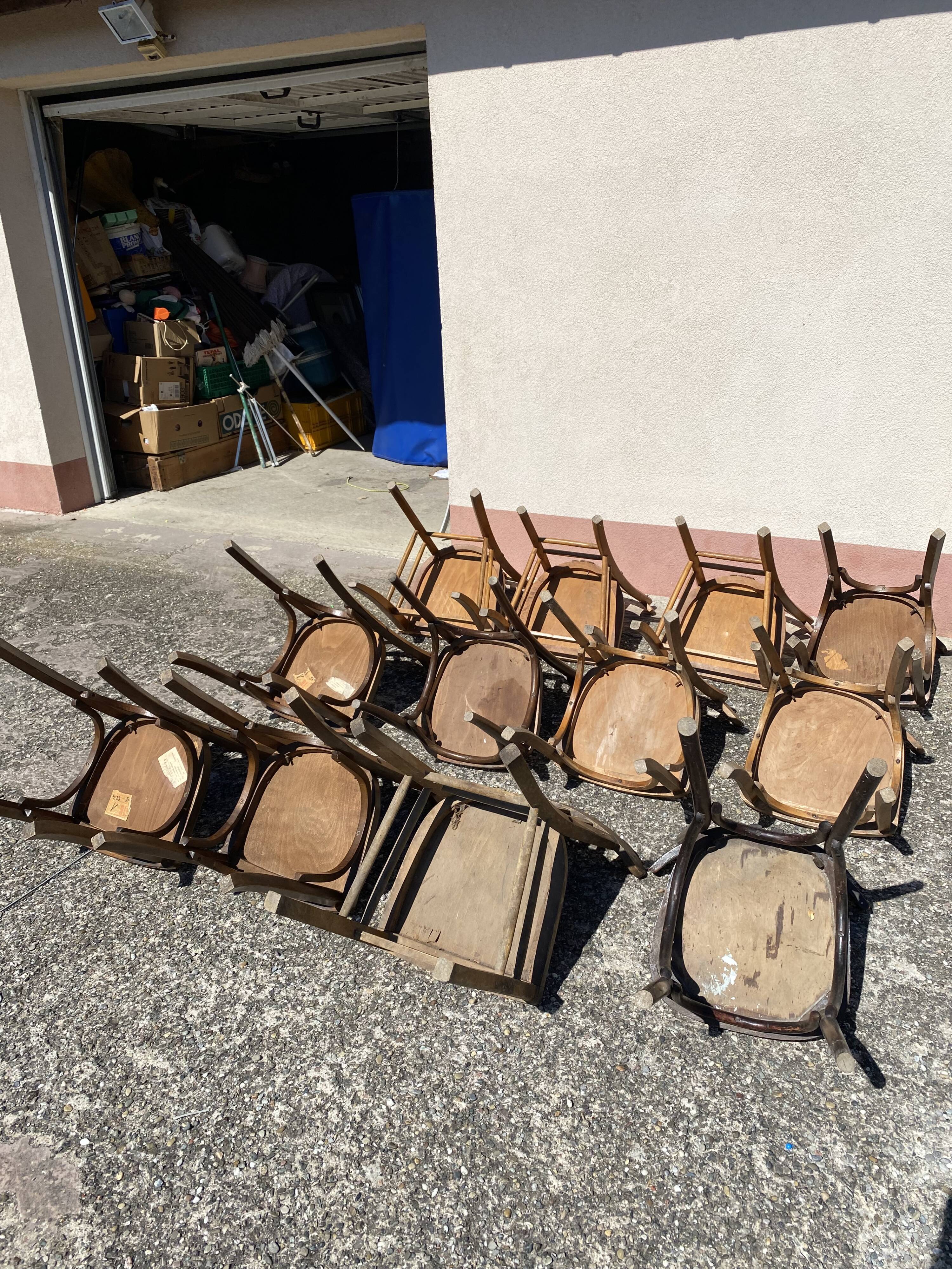 12 vintage bistro chairs