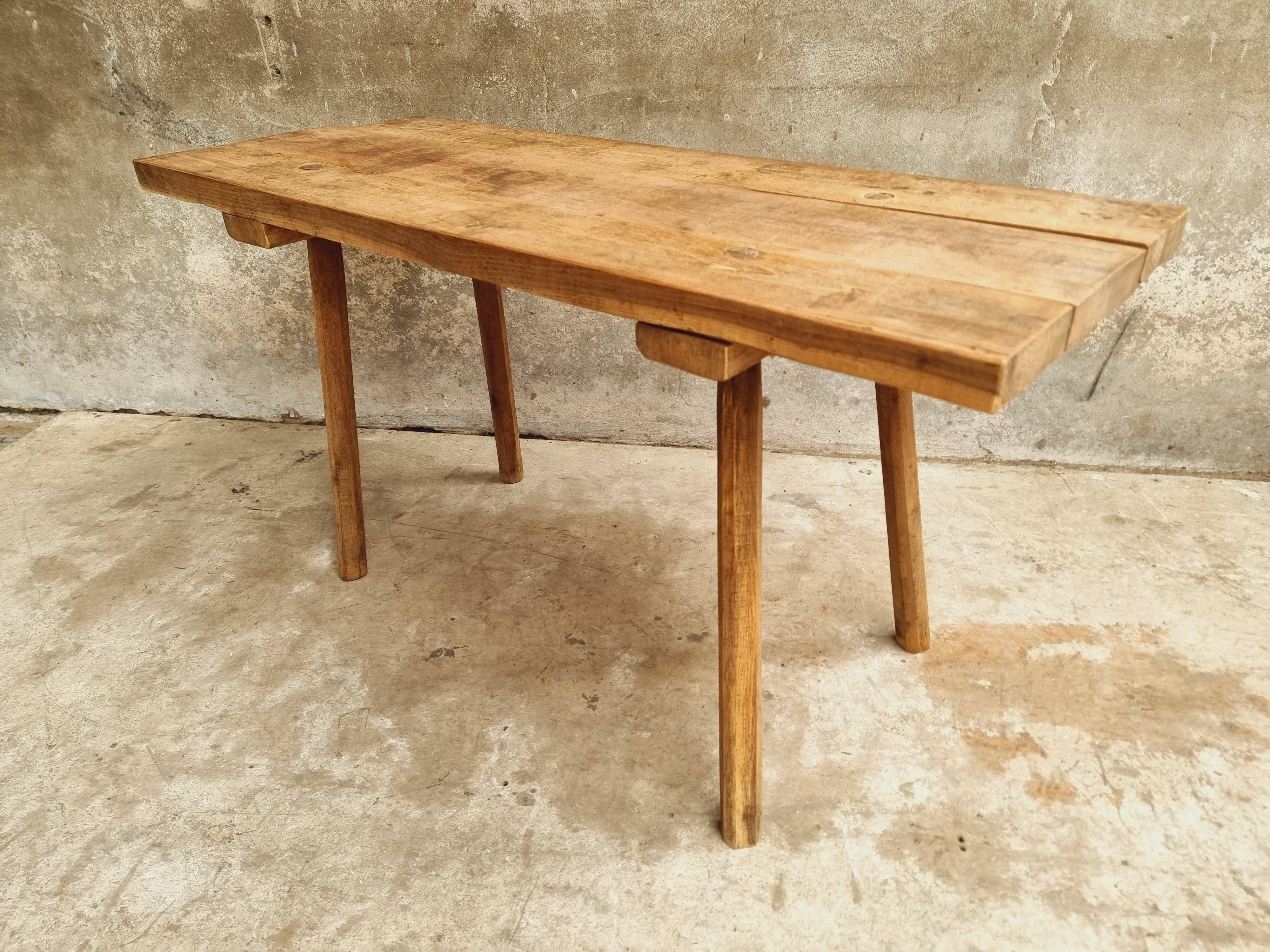 Antique butcher's table, work table, dining table, side table, oak