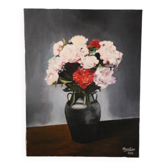 Tableau Bouquet, nature morte, signée Marlier