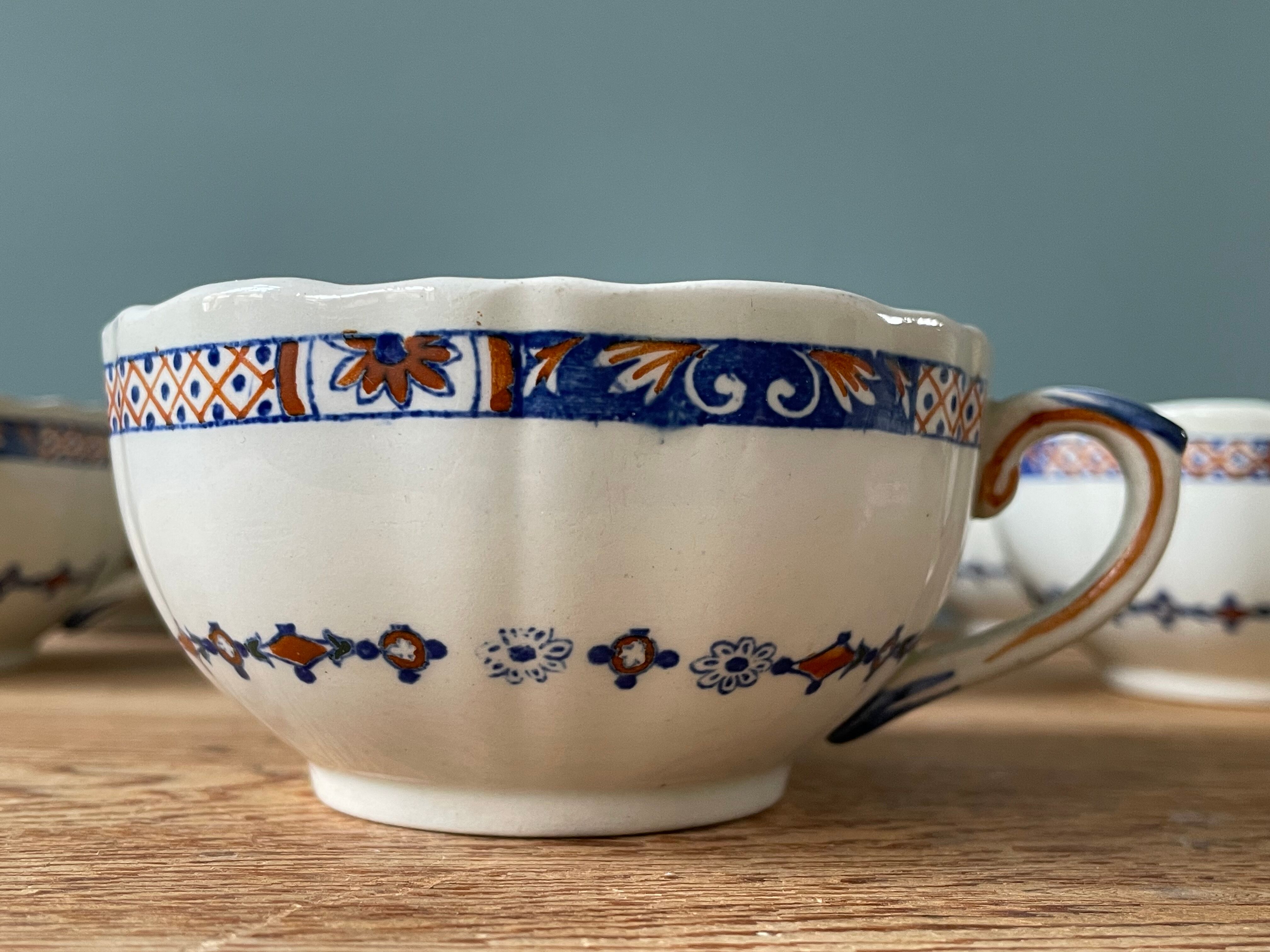 Coffee service Émile Bourgeois Grand Dépôt, décor Rouen XIXth