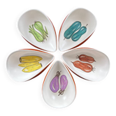 Service de 5 coupelles décor légumes