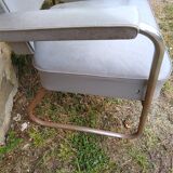 2 vintage skaï office armchairs