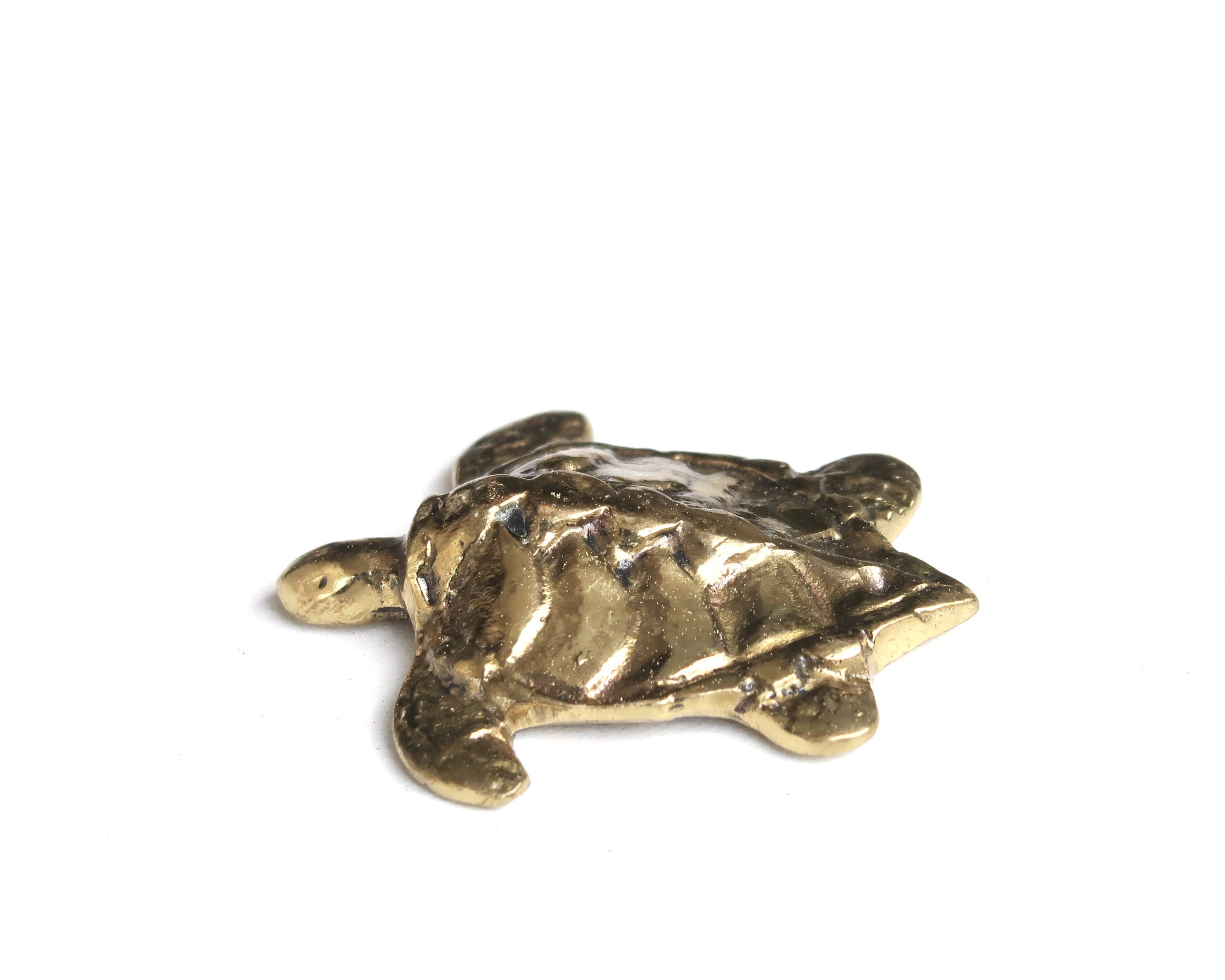 Brass turtle paperweight, 1970s