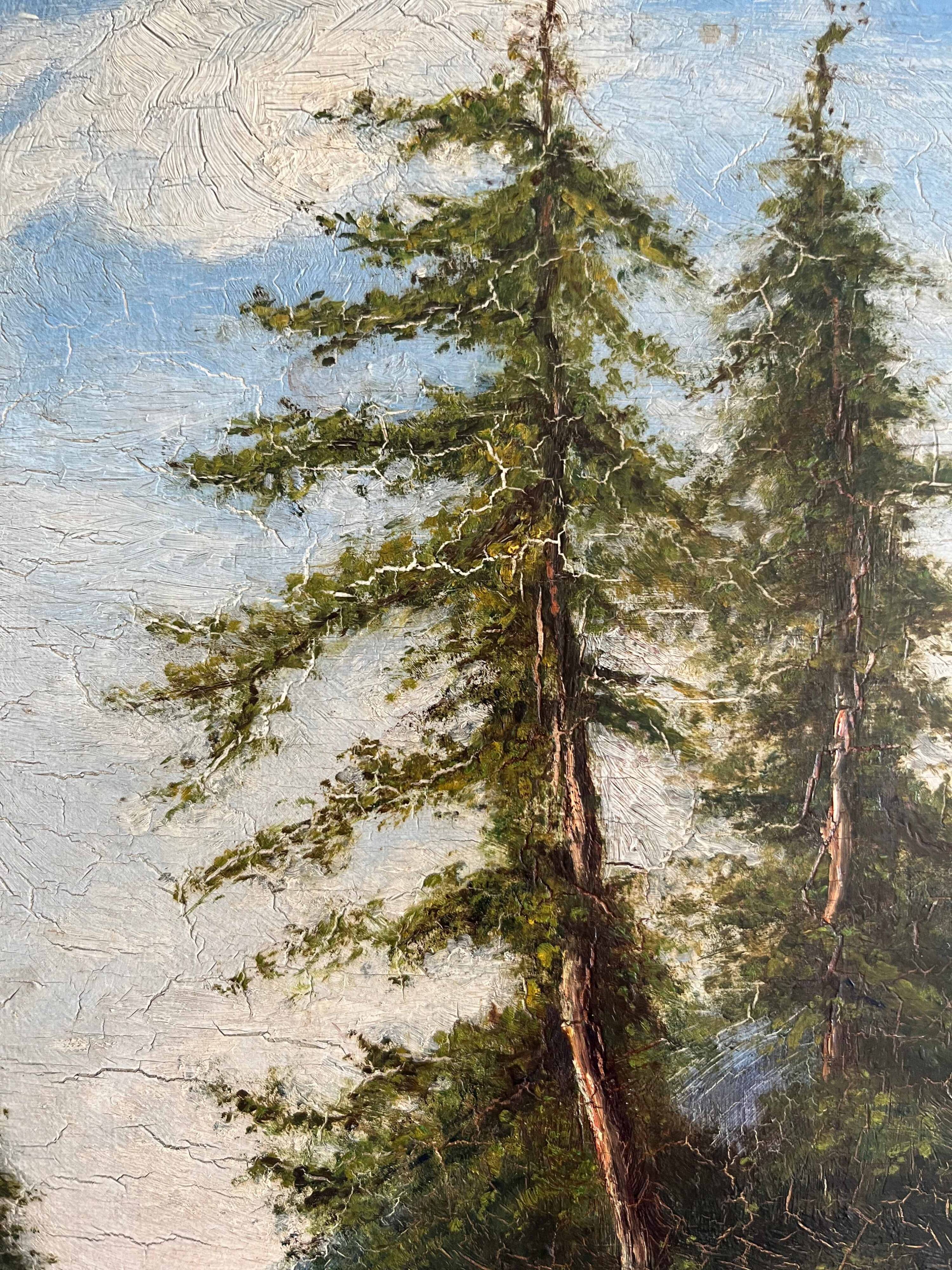 Tableau HSP 1934 "Mountain Landscape" signed Ch. Pfister Savoie (?)