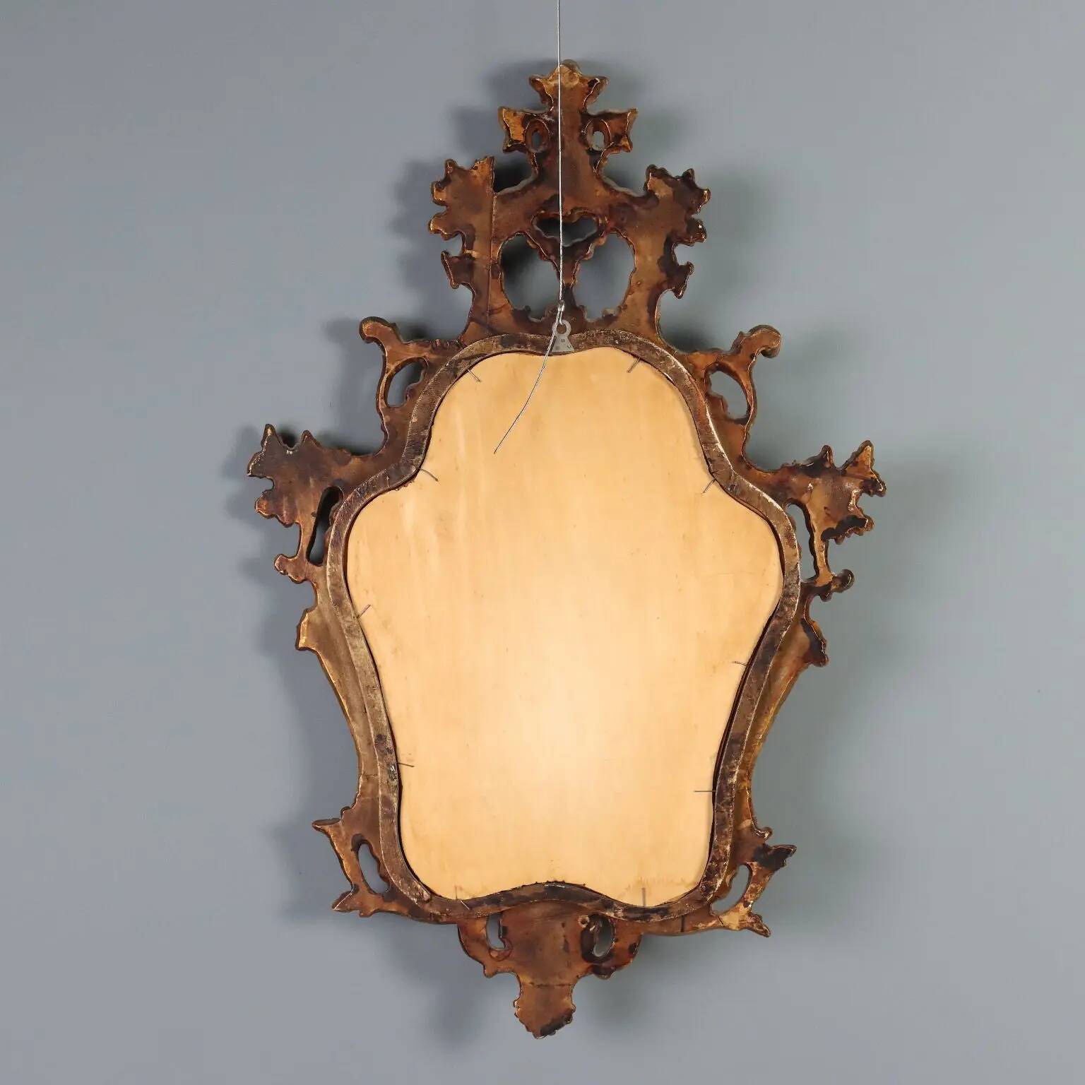 Antique baroque-style mirror in gilded wood, Italy, 20th century