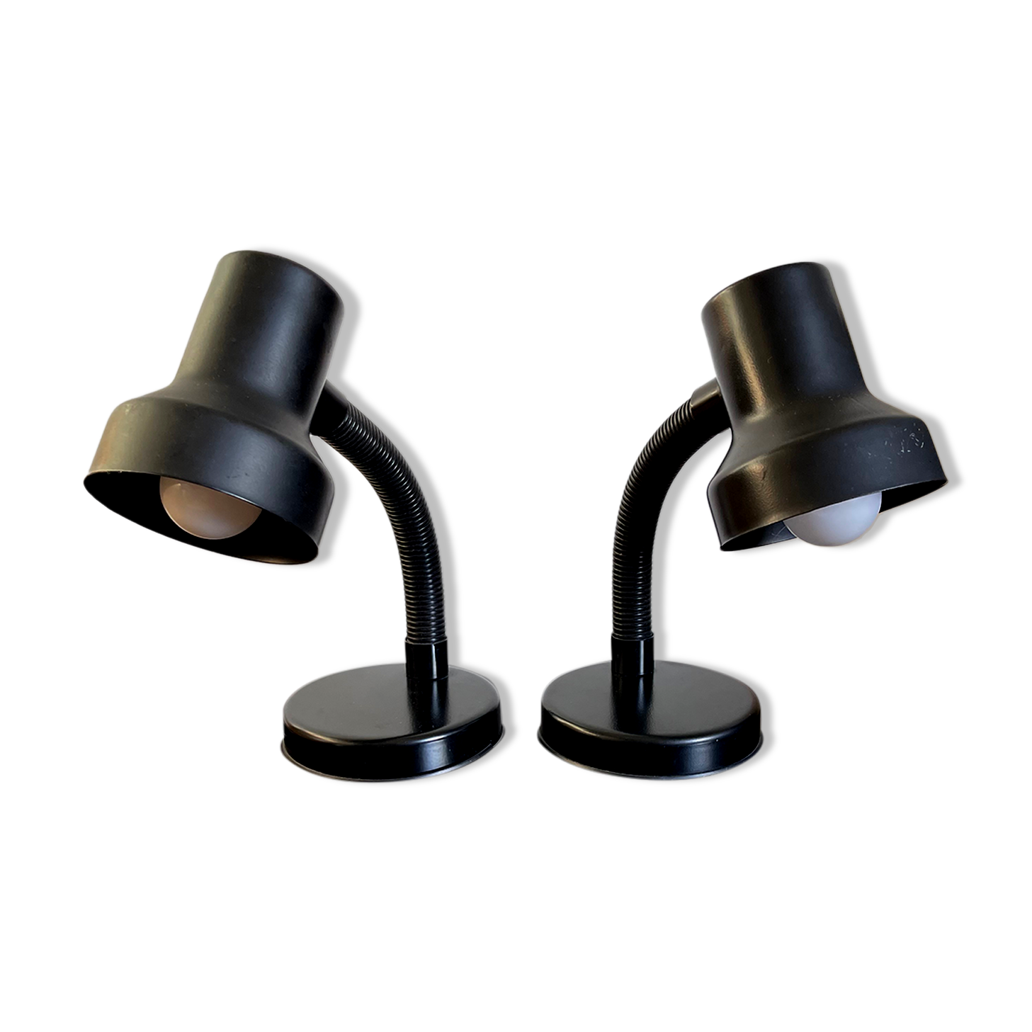 Pair of black Italian bedside lamps