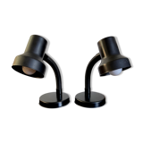Pair of black Italian bedside lamps