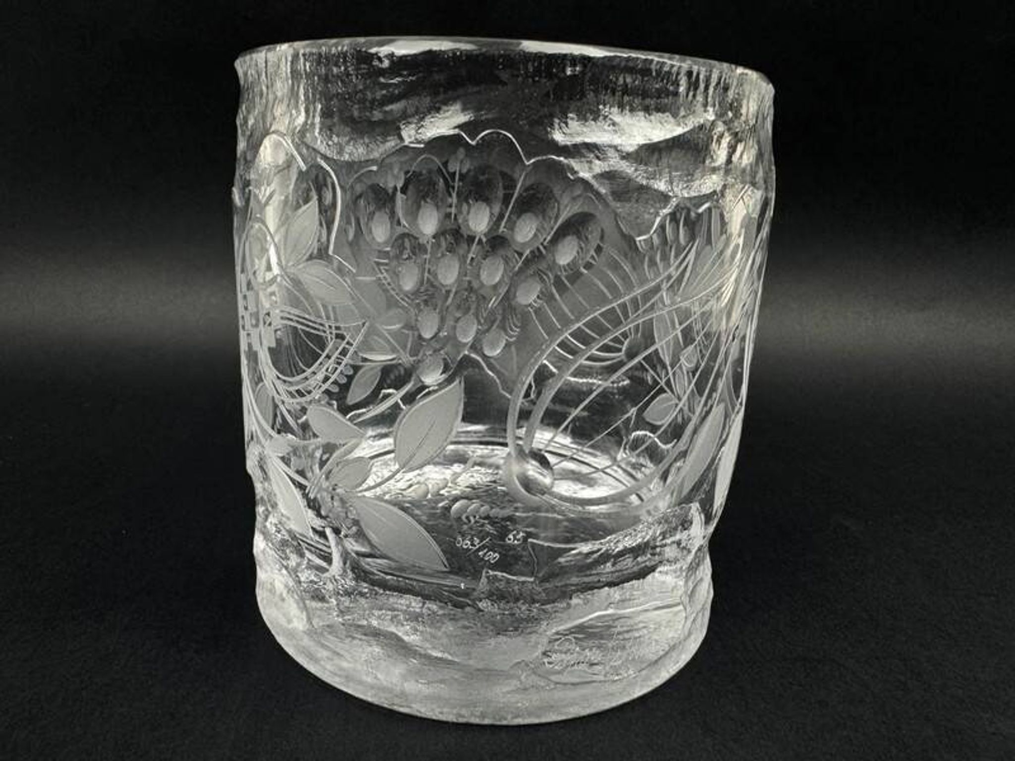 Crystal vase by Bjorn Wiinblad for Rosenthal, limited edition numbered 63/100