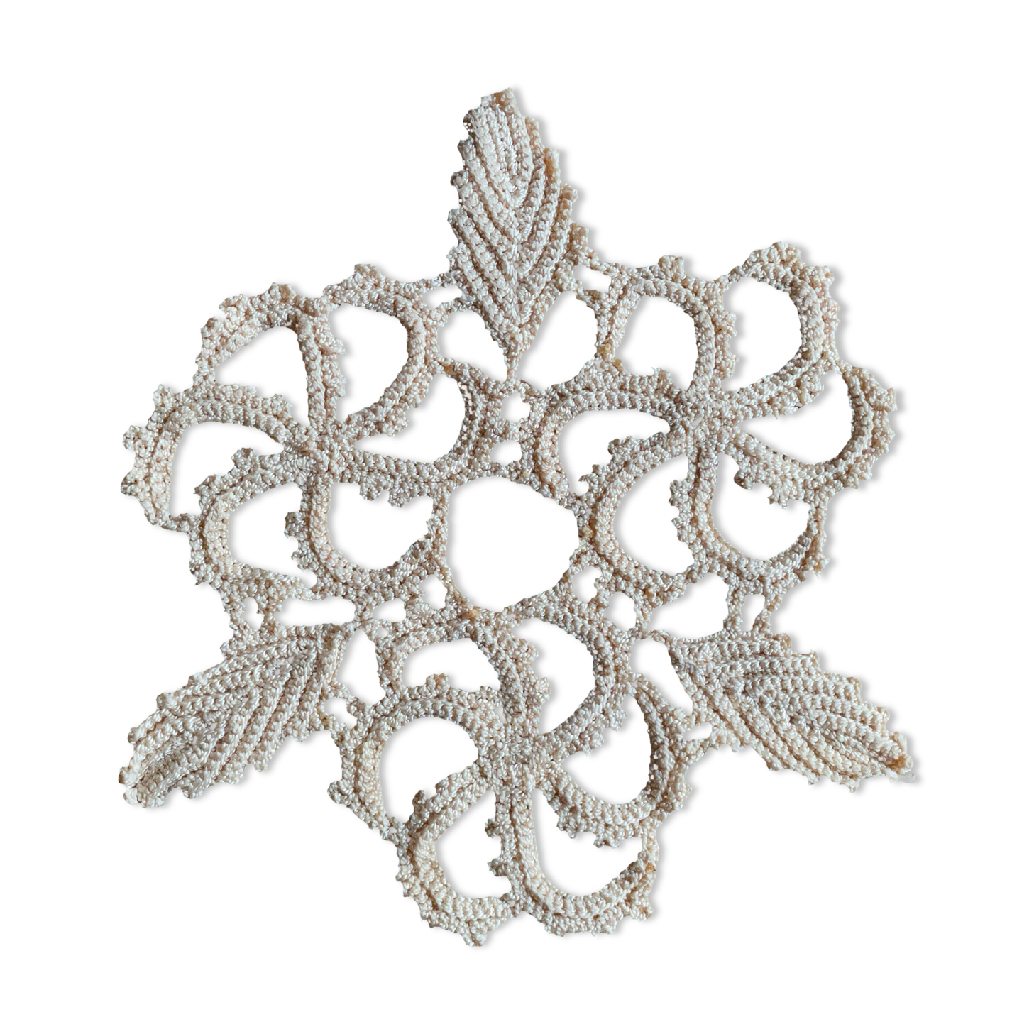 Crochet placemat, vintage, beige