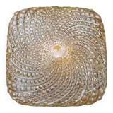 Square amber ceiling light, bubbles, vintage, 60s