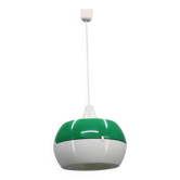 Vintage Italian green and white plastic pendant light, 1970s — Space Age modern