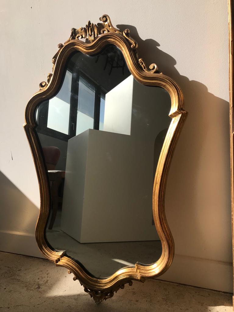 Gilded mirror louis XV H style:82cm