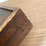 Old game box decorated in wood and felt - Backgammon Lady Dice Game