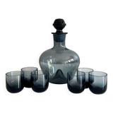 Liqueur carafe "Zistern" by Wilhelm Wagenfeld with glasses "Rapunzel"
