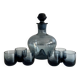Liqueur carafe "Zistern" by Wilhelm Wagenfeld with glasses "Rapunzel"