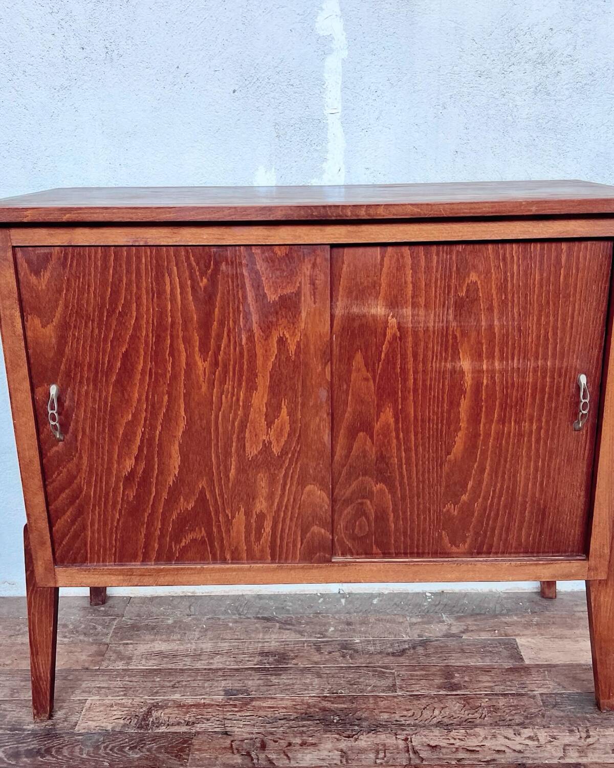 Vintage high sideboard with compass feet