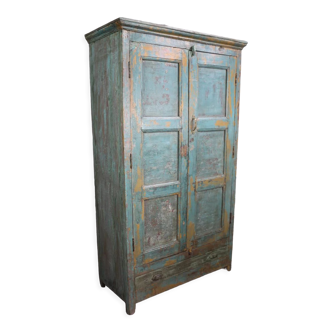 Blue patina cabinet 2 doors
