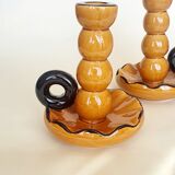 Pair of ceramic candle holders 1950