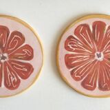 Pink grapefruit coaster