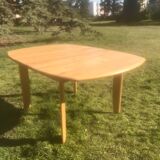 Vintage beech extendable dining table 1980