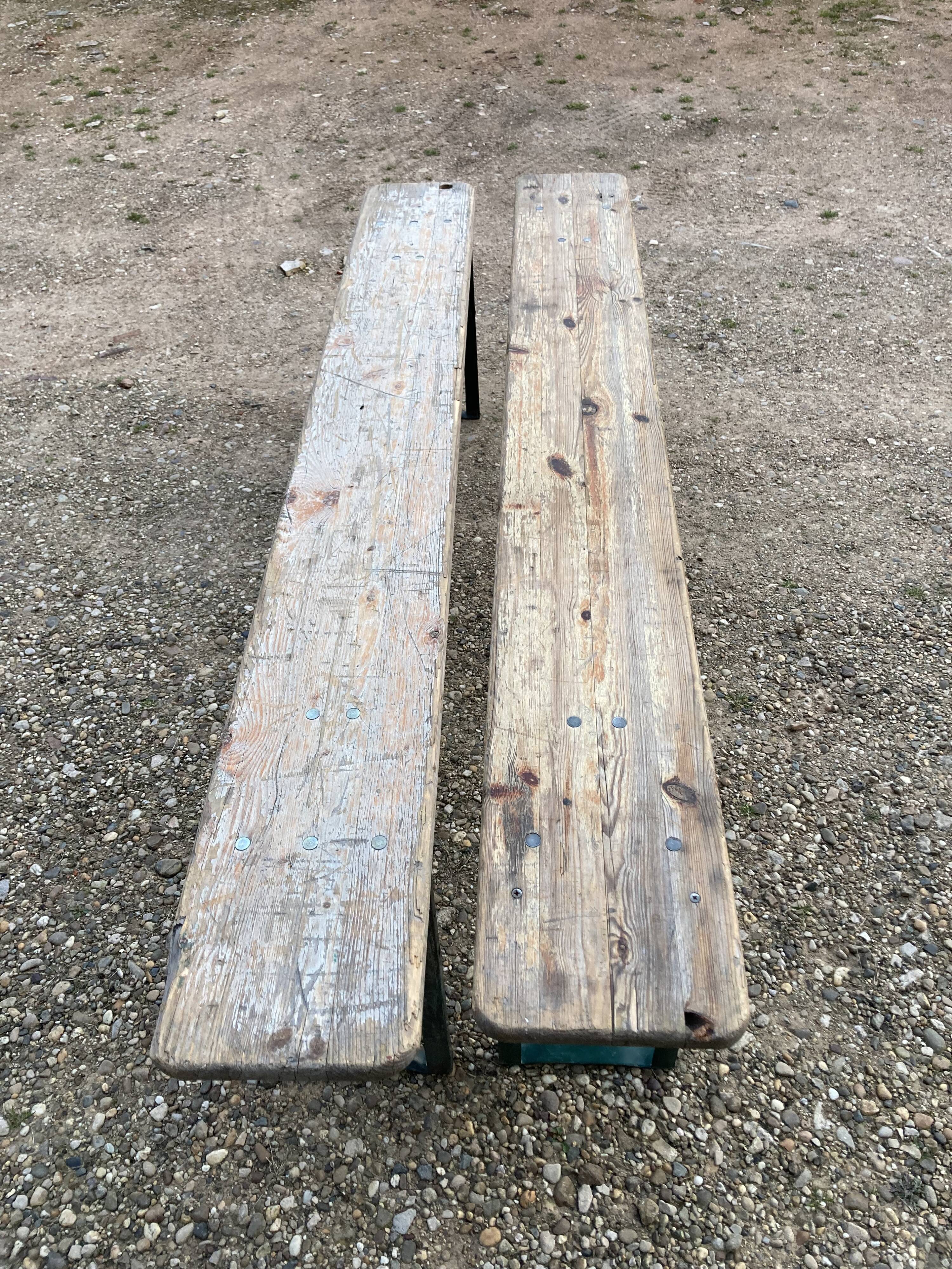Pair of foldable benches guinguette