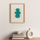 Original abstract painting - Venus - turquoise blue - H209 - signed Eawy