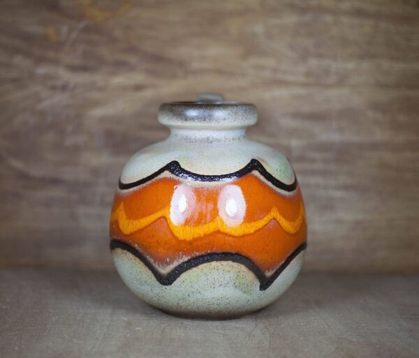 Vase céramique boule West Germany 484-21, vase avec anse, collection, décoration intérieur