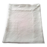 White linen tablecloth with handmade stitching 1.55 x 1.88 m