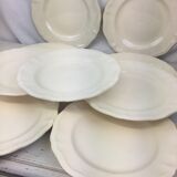 8 flat plates, color Ivory made in france Digoin Sarreguemines