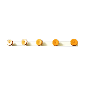 Vestiaire porte manteaux métal 5 patères oranges old school vintage 50 60