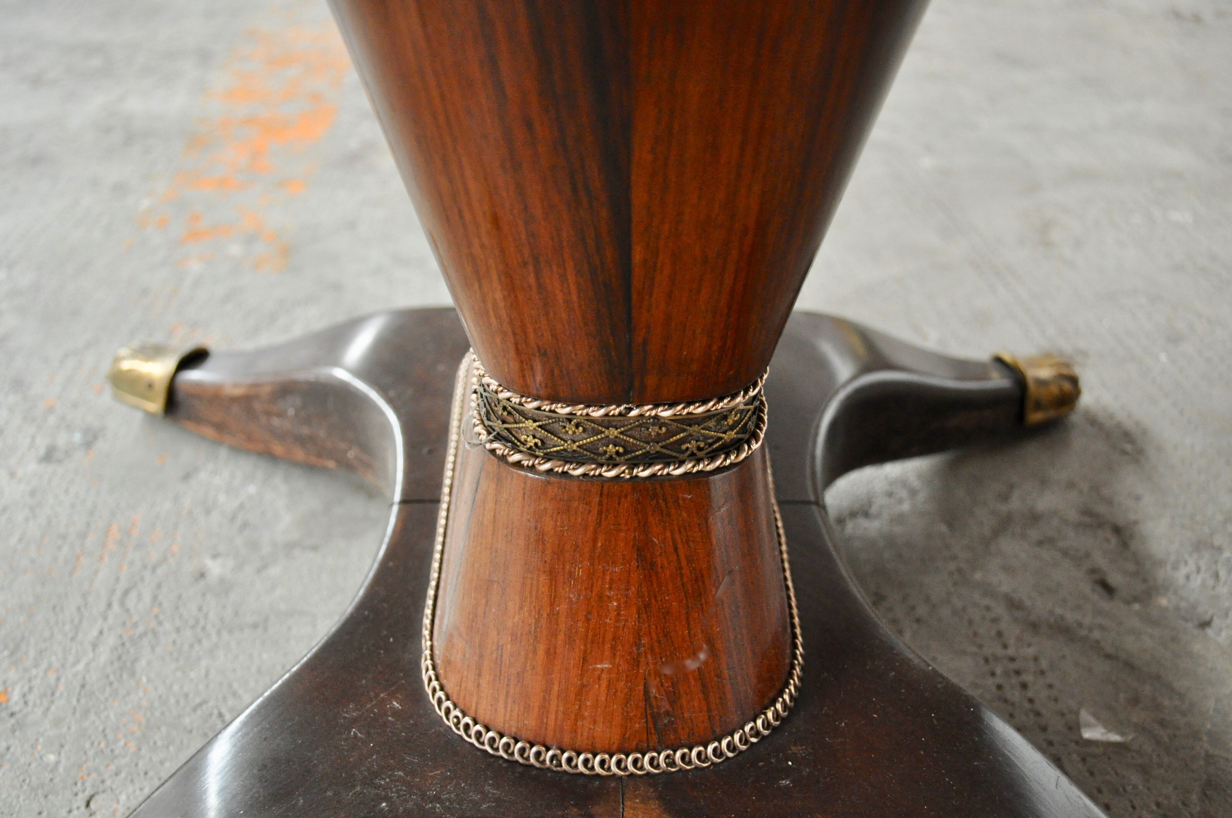 Mahogany, Pearwood, Brass & Marbled Back-Lacquered Glass Top Sideboard with Mirror from F.lli Rigamo