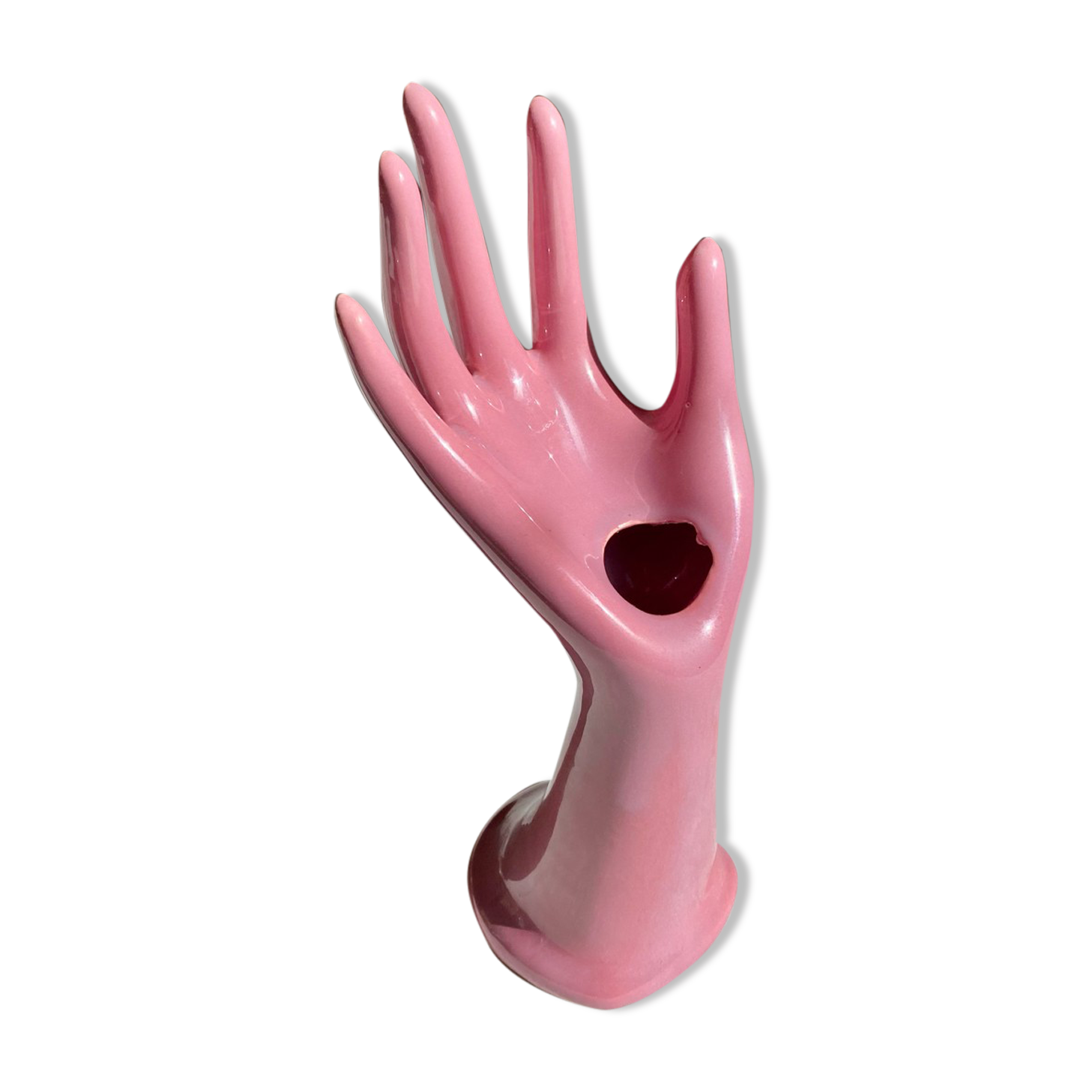 Vase soliflore fig hand in vintage ceramic 70s