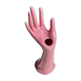 Vase soliflore fig hand in vintage ceramic 70s