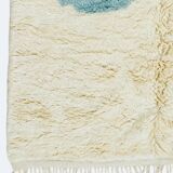 Modern sky blue and white Mrirt Moroccan rug