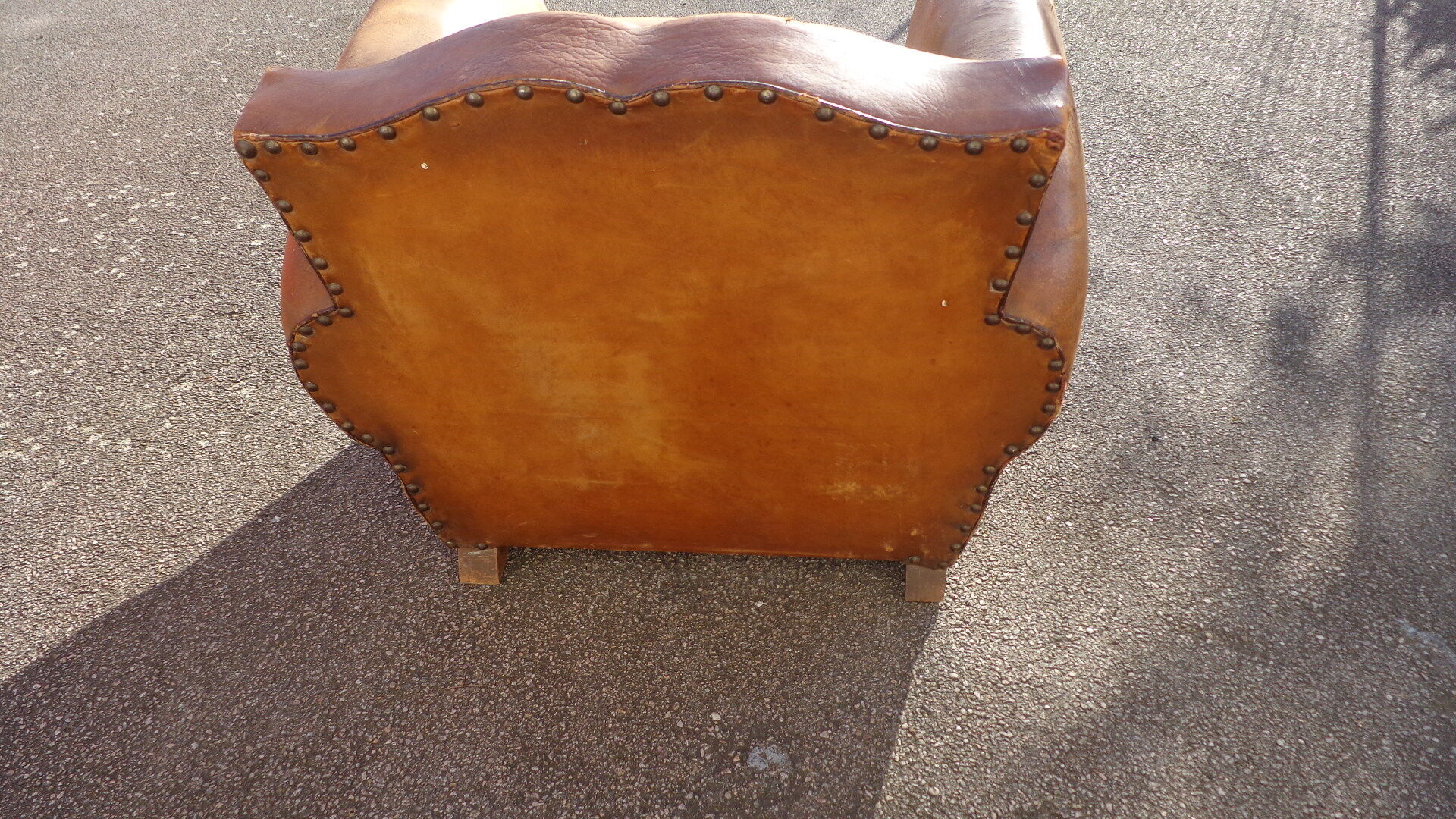 Moutache leather club chair