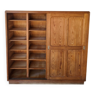 Authentique grand meuble rangement classeur Vintage en bois massif