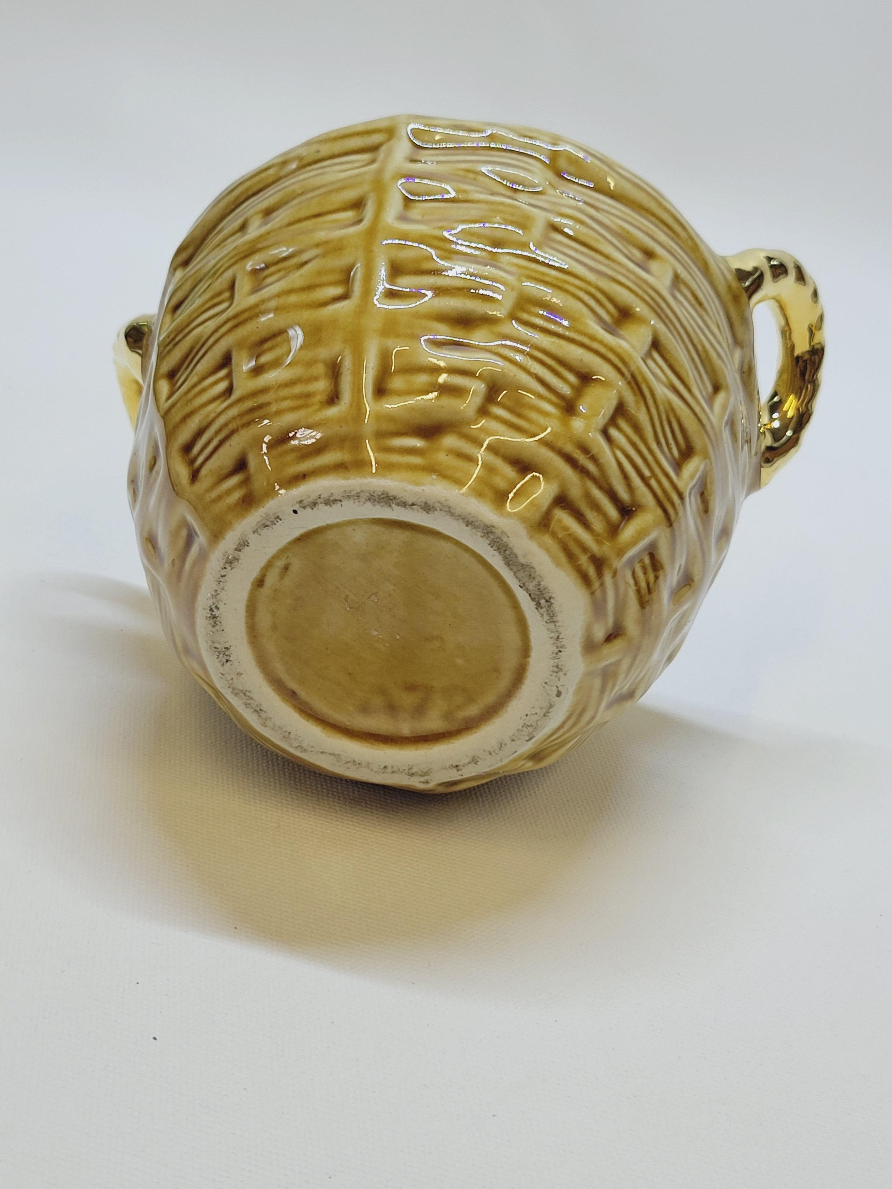 Bouteille Mini Dame Jeanne En Céramique Tressée Barbotine Majolique Vintage