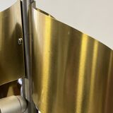 Italian Floor Lamp in Brushed Steel and Brass, 1970s