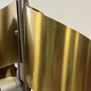 Italian Floor Lamp in Brushed Steel and Brass, 1970s