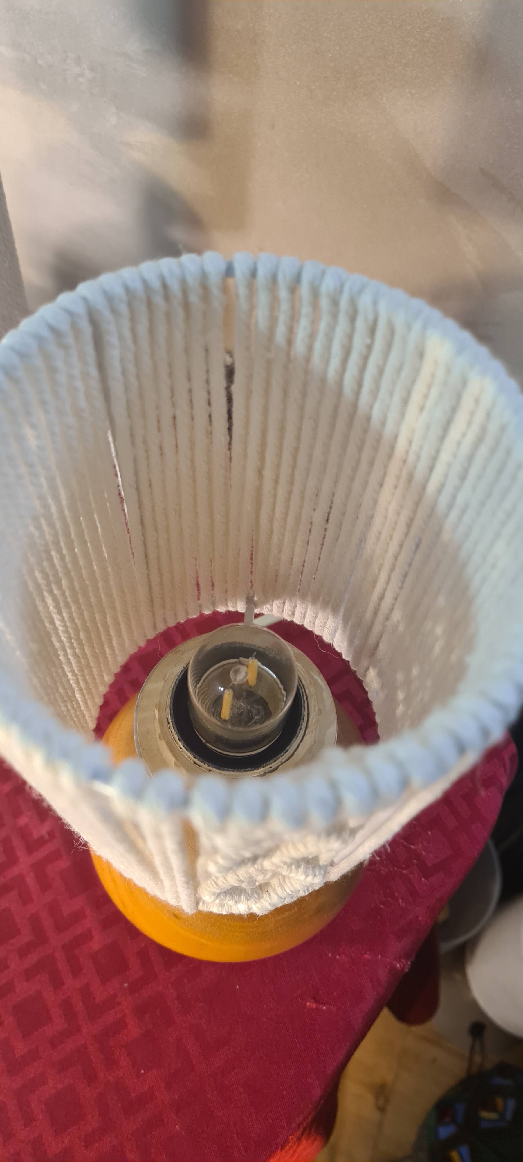 2 solid wood ball bedside lamps with white woven lampshade 28x11