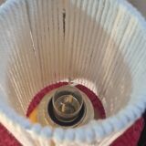 2 solid wood ball bedside lamps with white woven lampshade 28x11