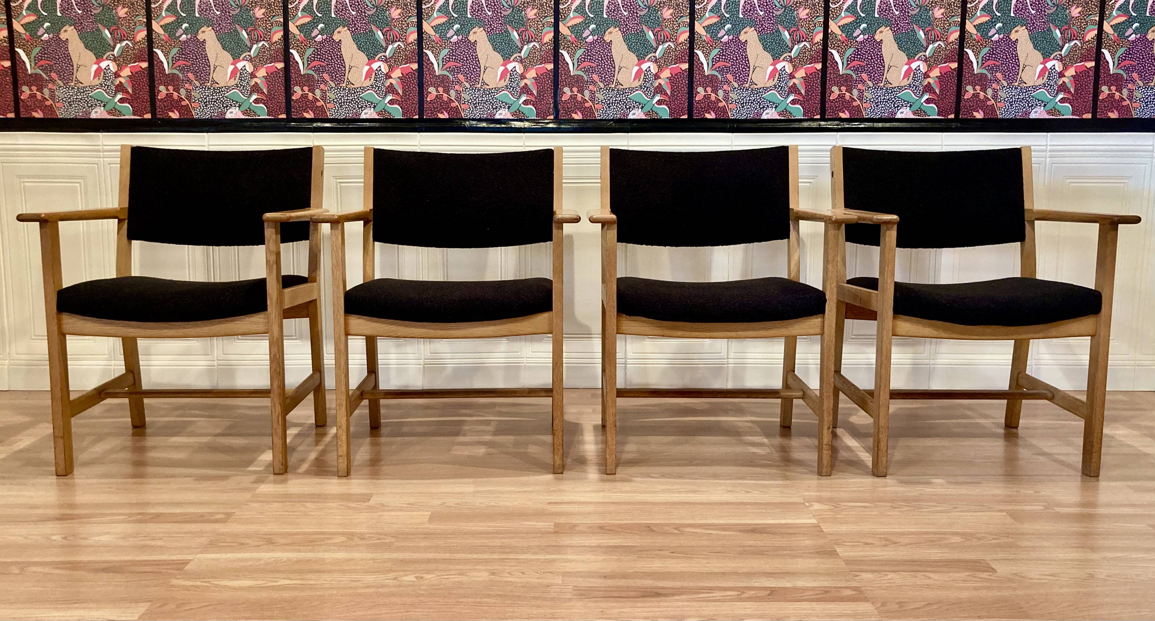 Set of 4 armchairs with "hans wegner" stamp 1960.