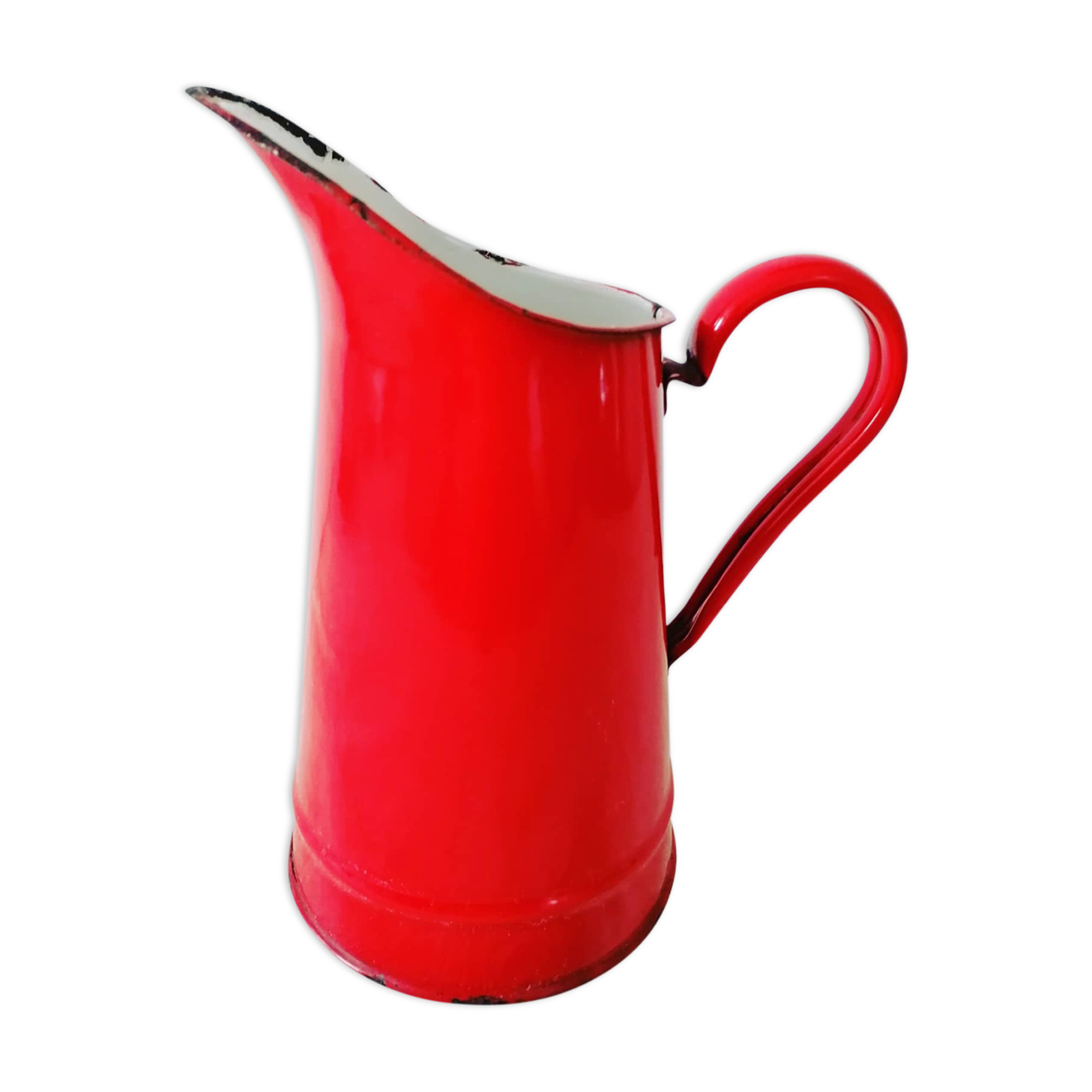 Firefighter red enamelled sheet metal