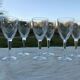 6 verres à eau en cristal taillé jambe à facettes baccarat ou saint louis