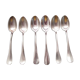 Set of 6 small old silver metal spoons mismatched