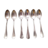 Set of 6 small old silver metal spoons mismatched