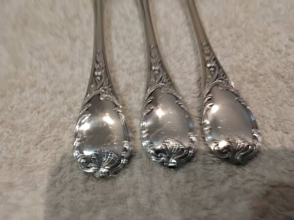 3 couteaux à poisson métal argenté orfèvre Christofle Marly 19,8cm