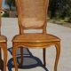 Paire de chaises en bois et cannage style Louis XV