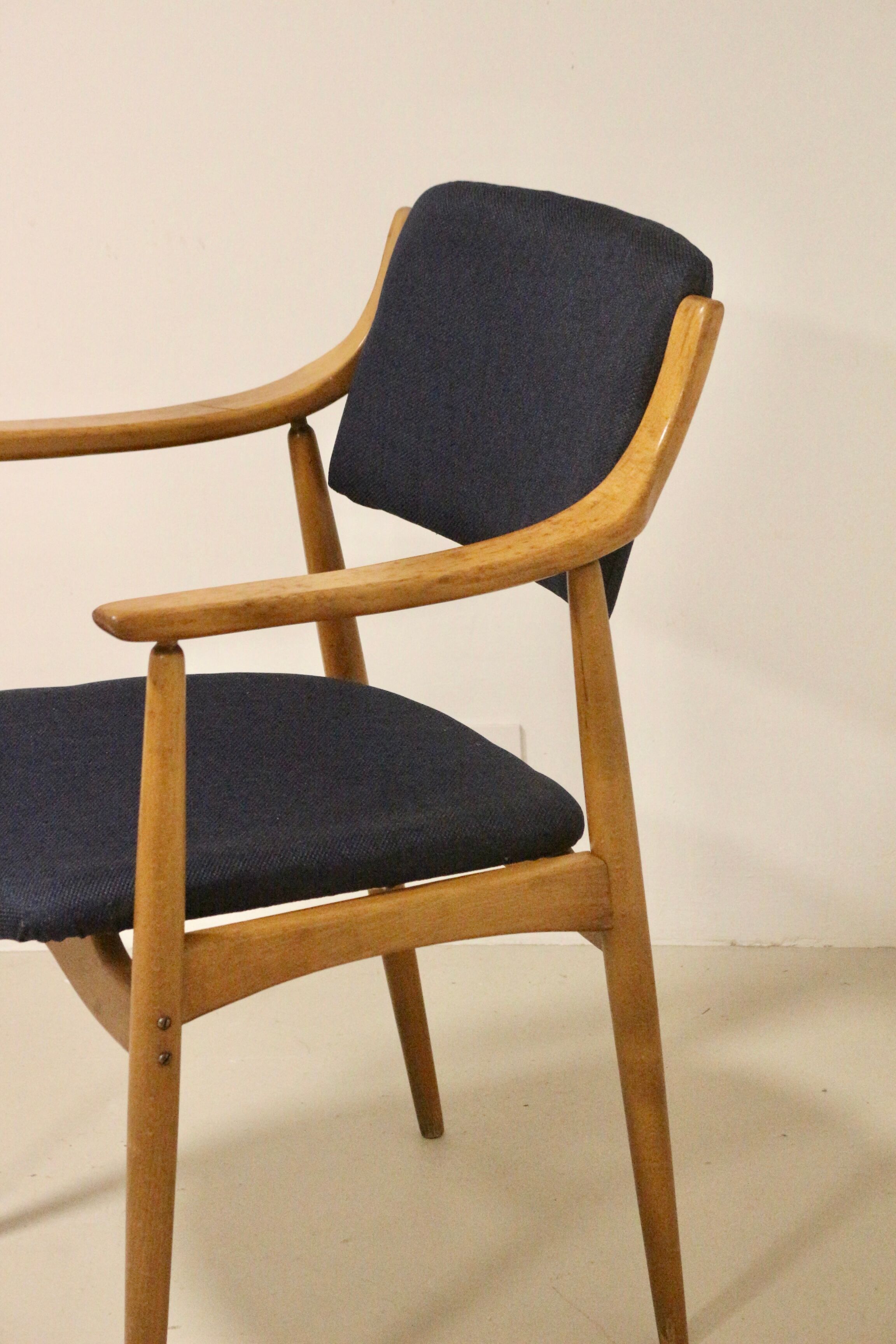 Scandinavian chair 1960 curved armrests